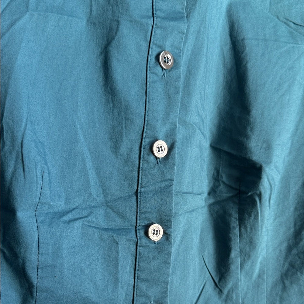 Worthington Turquoise Button-Up Blouse - Picture 2 of 7
